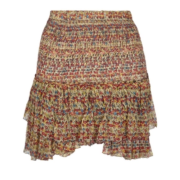 ISABEL MARANT ÉTOILE earley printed silk chiffon mini skirt in multicolored - Picture 1 of 8